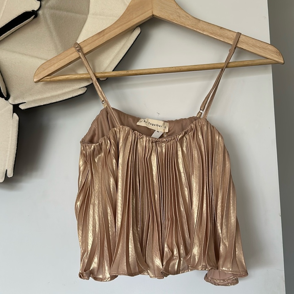 NWT sheer cropped flowy tank! By together brand size small gold trendy